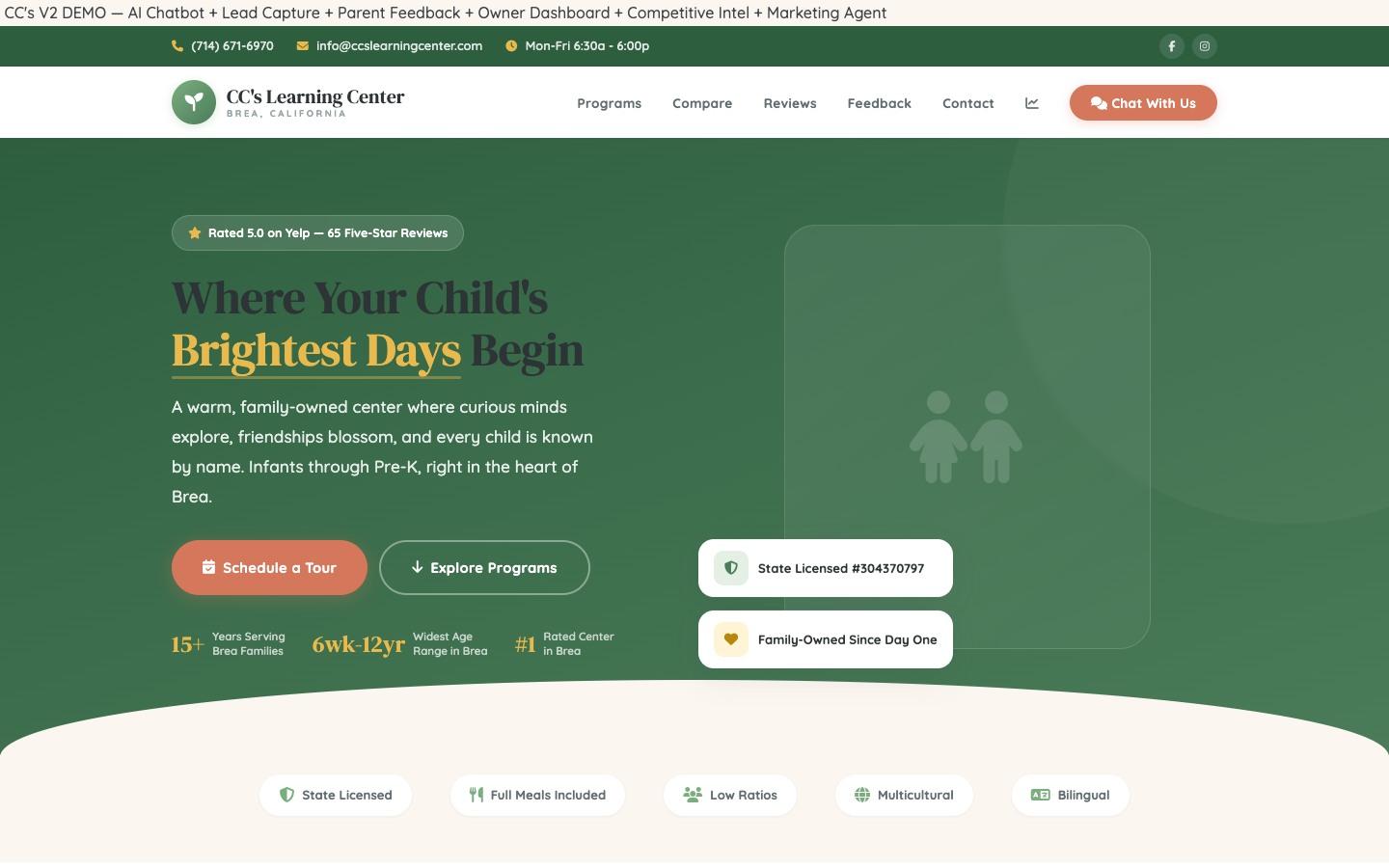 CC's Learning Center site concept